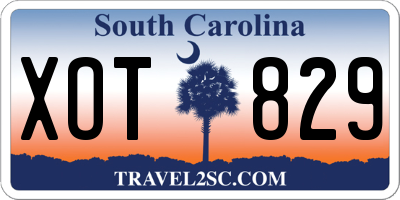 SC license plate XOT829
