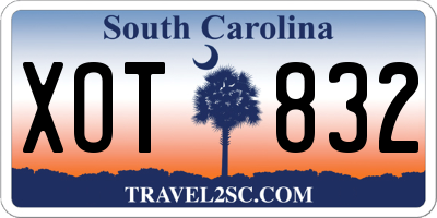 SC license plate XOT832