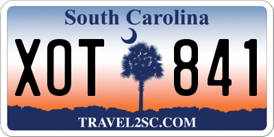 SC license plate XOT841
