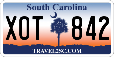 SC license plate XOT842