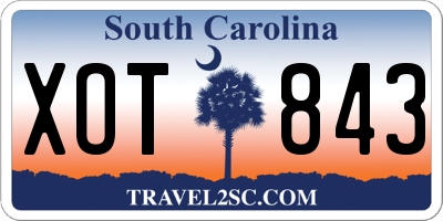 SC license plate XOT843