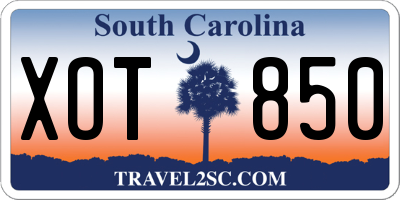 SC license plate XOT850