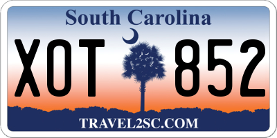 SC license plate XOT852