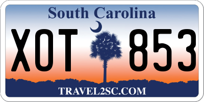 SC license plate XOT853