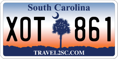 SC license plate XOT861