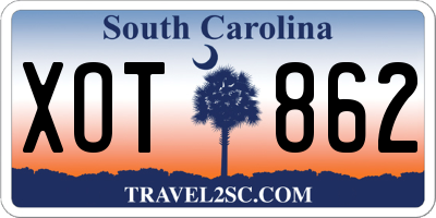 SC license plate XOT862