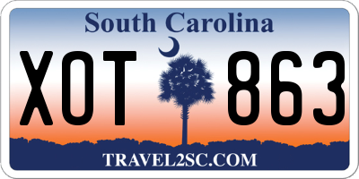 SC license plate XOT863