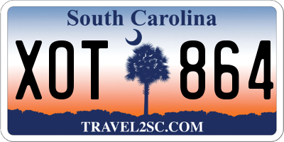 SC license plate XOT864