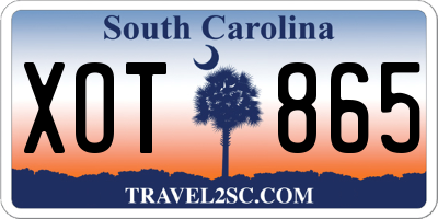 SC license plate XOT865