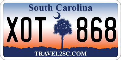 SC license plate XOT868