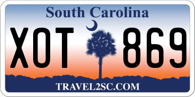 SC license plate XOT869