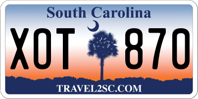 SC license plate XOT870