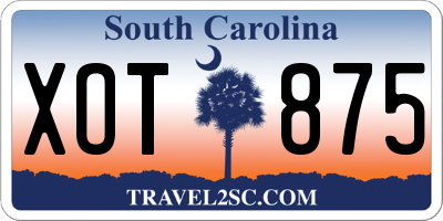 SC license plate XOT875
