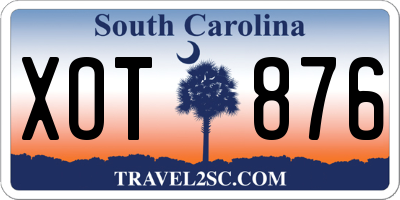 SC license plate XOT876