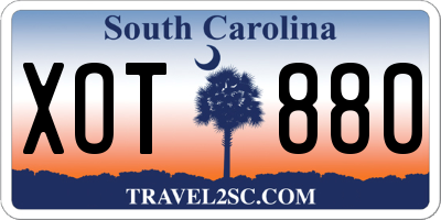 SC license plate XOT880