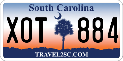 SC license plate XOT884