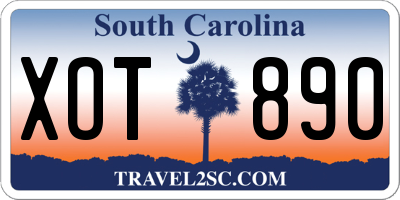 SC license plate XOT890