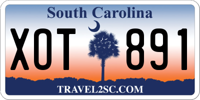 SC license plate XOT891