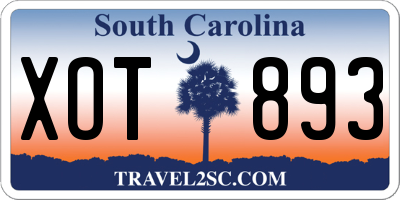 SC license plate XOT893