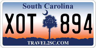 SC license plate XOT894