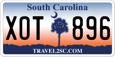 SC license plate XOT896