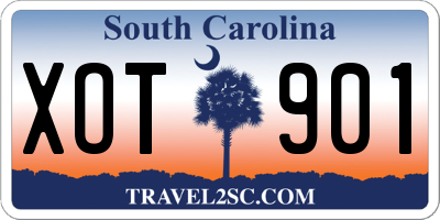 SC license plate XOT901