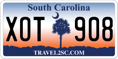 SC license plate XOT908