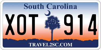 SC license plate XOT914
