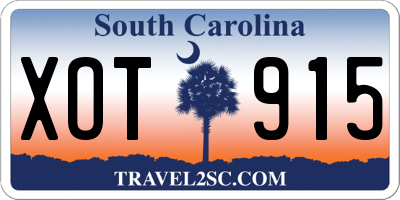 SC license plate XOT915