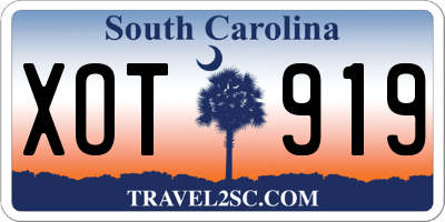 SC license plate XOT919
