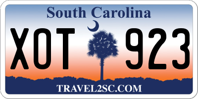 SC license plate XOT923