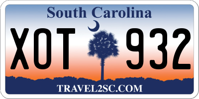 SC license plate XOT932