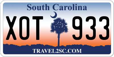 SC license plate XOT933