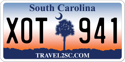 SC license plate XOT941