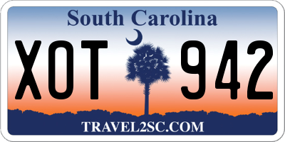 SC license plate XOT942