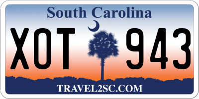 SC license plate XOT943