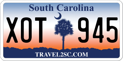 SC license plate XOT945