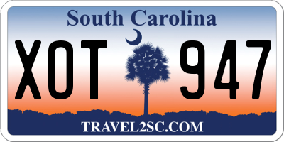 SC license plate XOT947