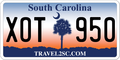 SC license plate XOT950