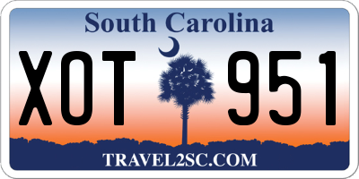 SC license plate XOT951