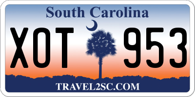 SC license plate XOT953