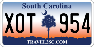 SC license plate XOT954