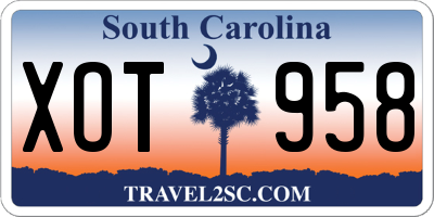 SC license plate XOT958