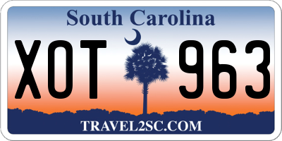 SC license plate XOT963