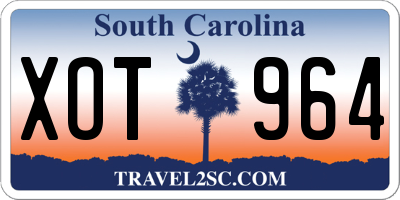 SC license plate XOT964
