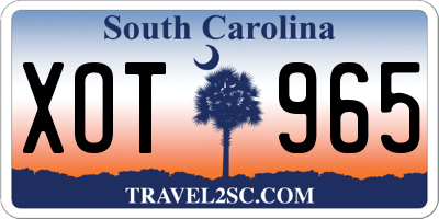 SC license plate XOT965