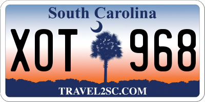 SC license plate XOT968