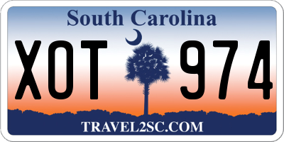 SC license plate XOT974