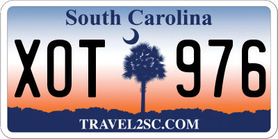 SC license plate XOT976