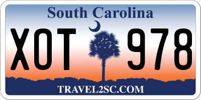 SC license plate XOT978